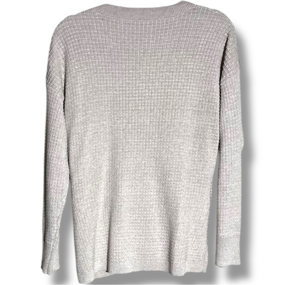 Unbranded Chic Cozy Cream V-Neck Wrap Front Long Sleeve Knit Size Large Sweater - Picture 15 of 16